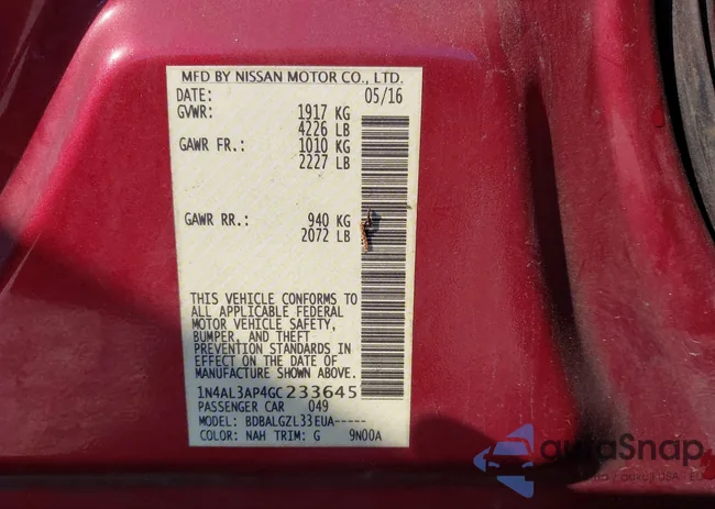 1N4AL3AP4GC233645: 44131271