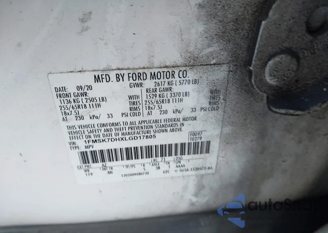 1FMSK7DHXLGD17805: 44131274