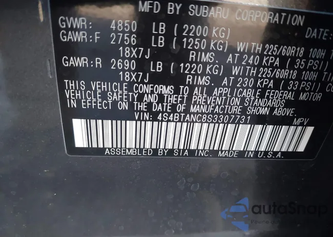 4S4BTANC8S3307731: 44131400