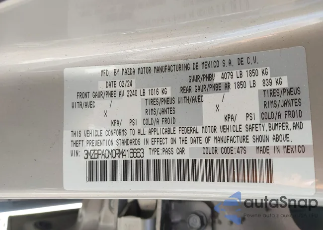 3MZBPACM0RM416663: 44131421