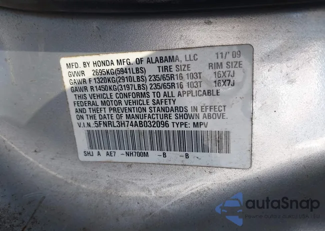 5FNRL3H74AB032096: 44132502