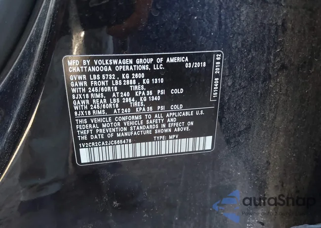 1V2CR2CA2JC565478: 44132508