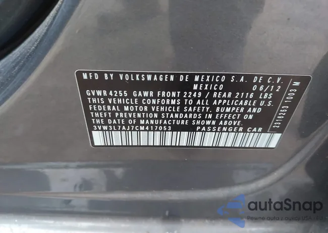 3VW3L7AJ7CM417053: 44132675