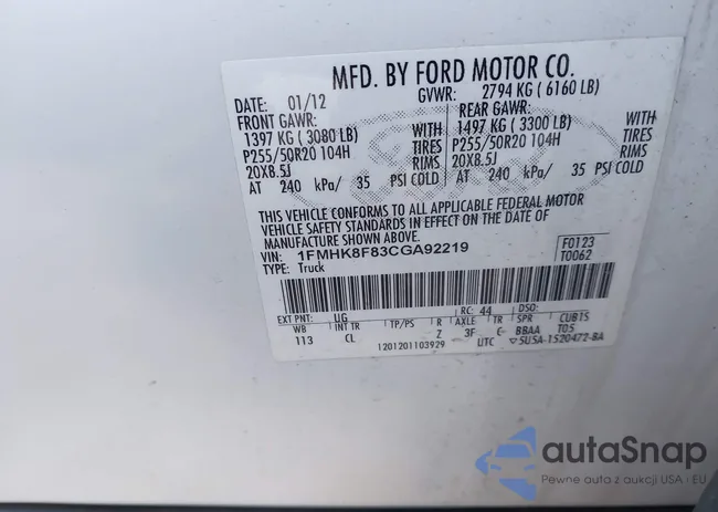 1FMHK8F83CGA92219: 44132688