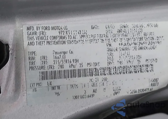 1FADP3K29FL281791: 44132790