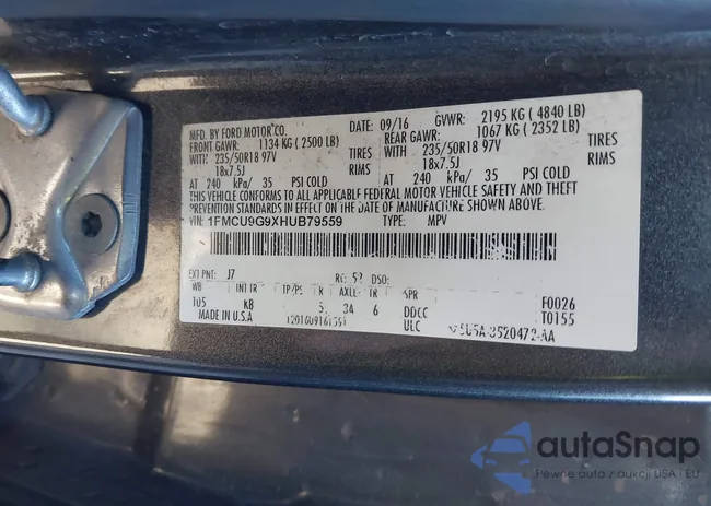 1FMCU9G9XHUB79559: 44132834