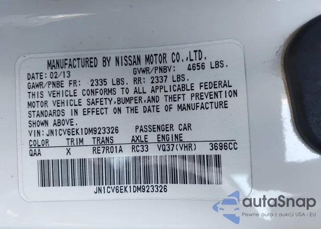 JN1CV6EK1DM923326: 44132908