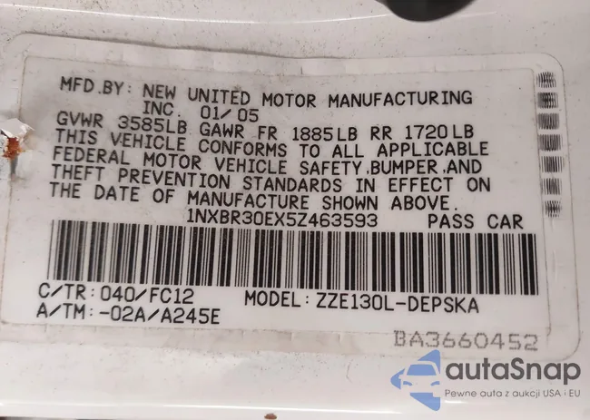 1NXBR30EX5Z463593: 44132912