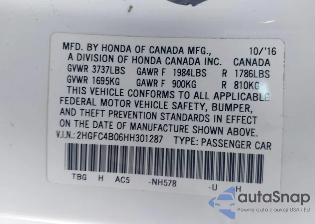 2HGFC4B06HH301287: 44132991