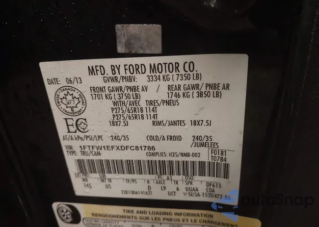 1FTFW1EFXDFC81786: 44132174