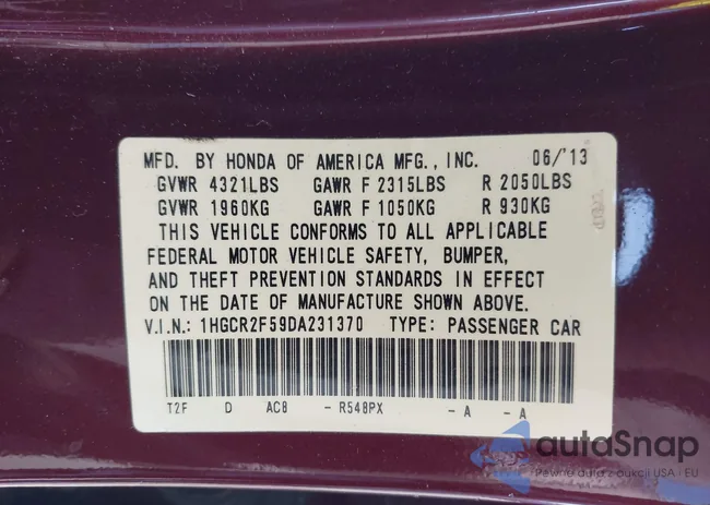 1HGCR2F59DA231370: 44132383