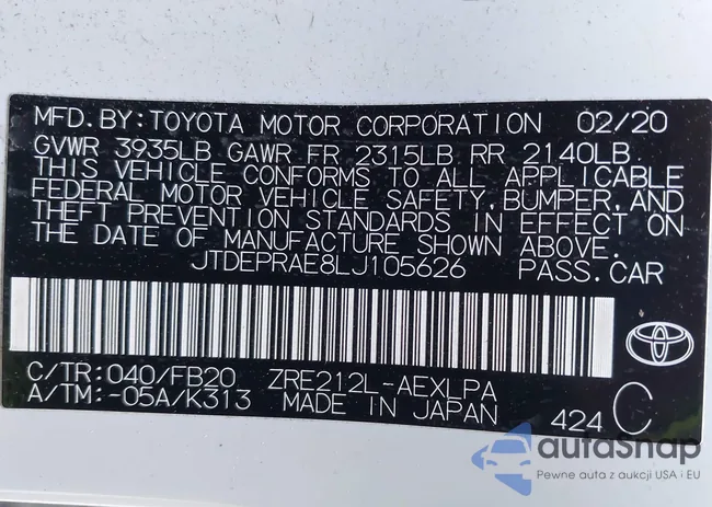 JTDEPRAE8LJ105626: 44132419