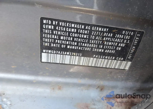 WVWGD7AJ3AW270213: 44133472