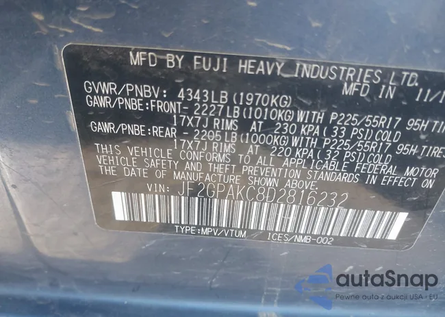 JF2GPAKC8D2816232: 44133473