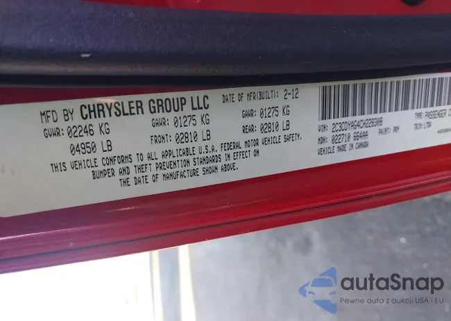 2C3CDYAG4CH228308: 44133629