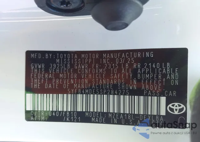 5YFB4MDE5SP284275: 44133688