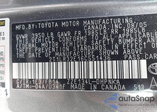 2T1LR32E16C551436: 44133800