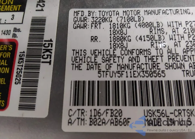 5TFUY5F11EX350565: 44133865