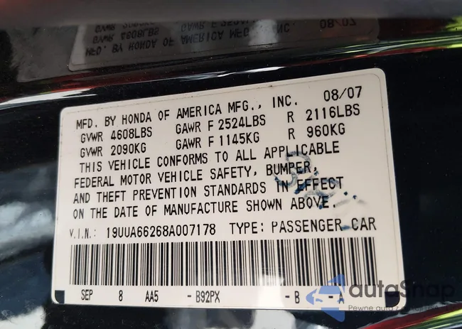 19UUA66268A007178: 44133887