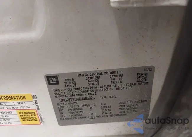 1GKKVTED4CJ405823: 44133894