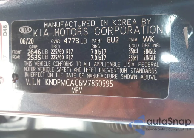 KNDPMCAC6M7850595: 44133942