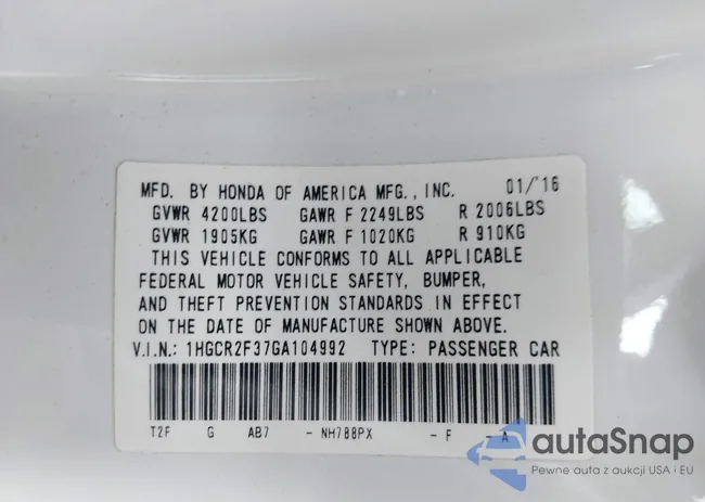 1HGCR2F37GA104992: 44134026