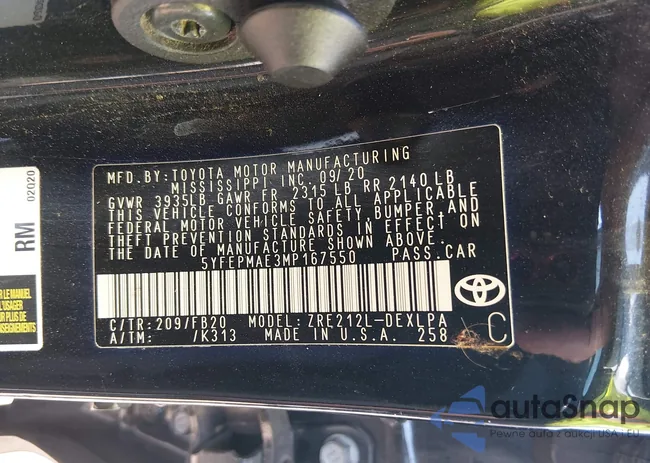 5YFEPMAE3MP167550: 44133147