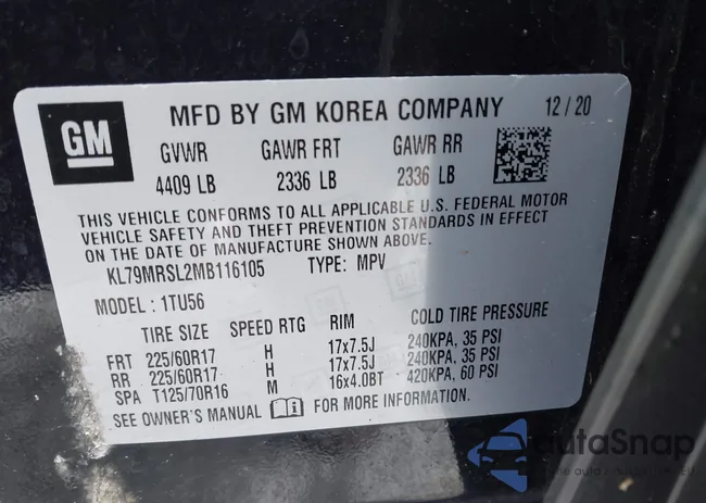 KL79MRSL2MB116105: 44133315