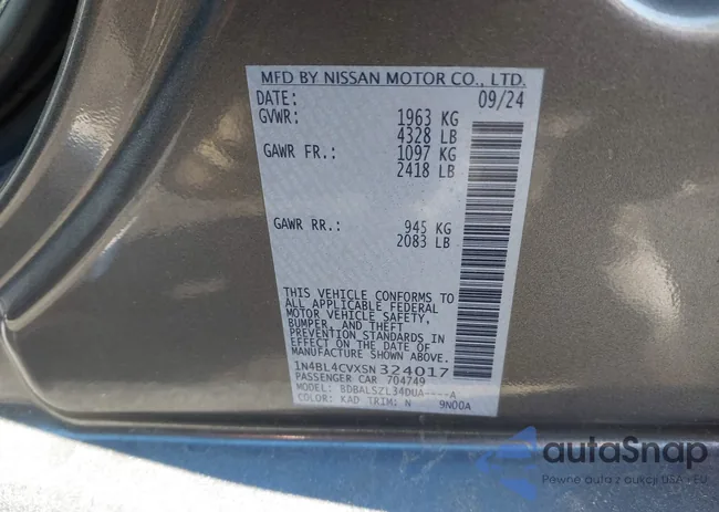 1N4BL4CVXSN324017: 44133424