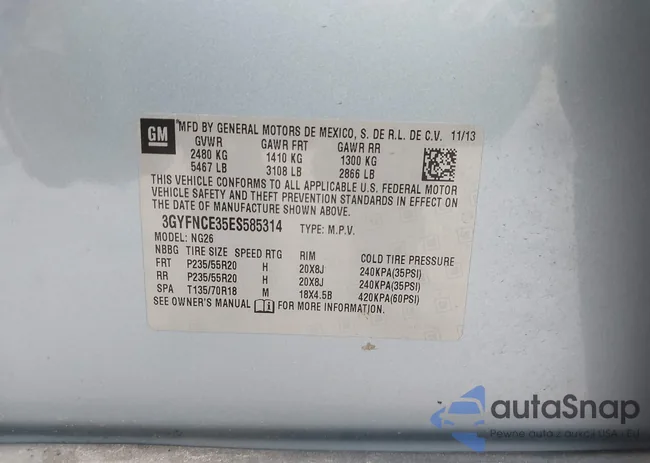 3GYFNCE35ES585314: 44134474