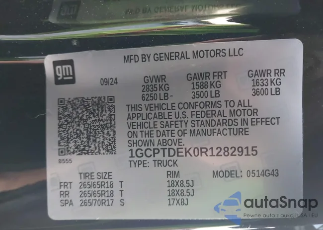 1GCPTDEK0R1282915: 44134487