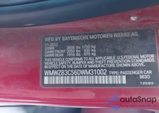 WMWZB3C56DWM31002: 44134498