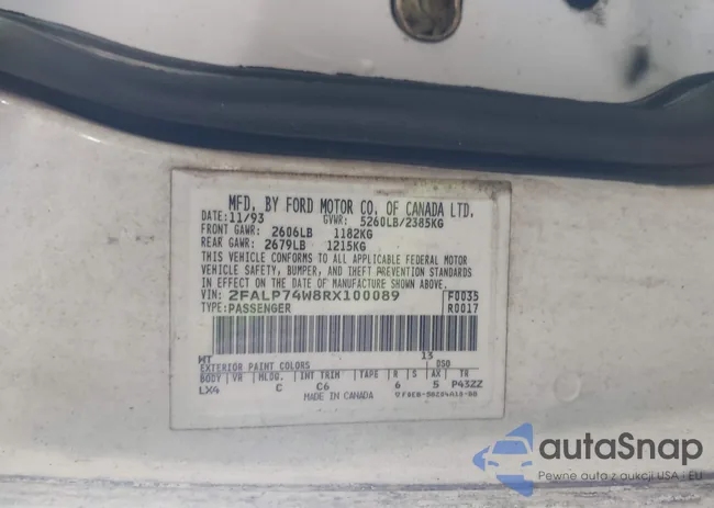 2FALP74W8RX100089: 44134527