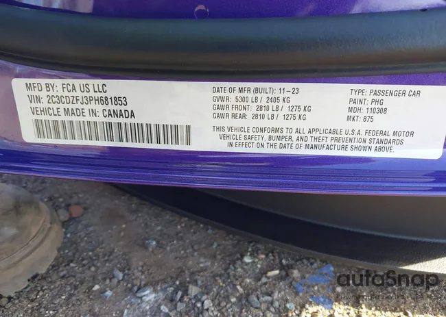 2C3CDZFJ3PH681853: 44134534