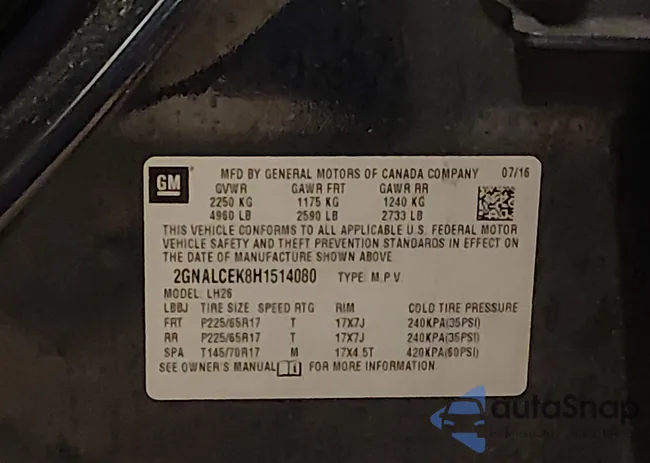 2GNALCEK8H1514080: 44134540