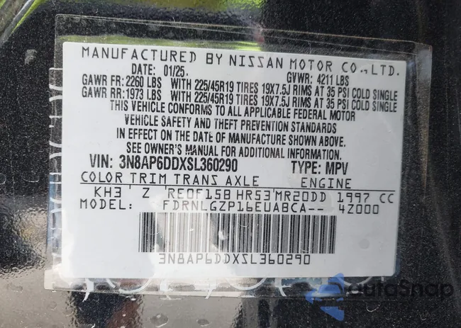 3N8AP6DDXSL360290: 44134549