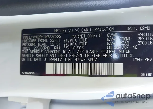 LYV102RK1KB350585: 44134557