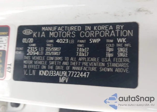 KNDJ33AU9L7722447: 44134567