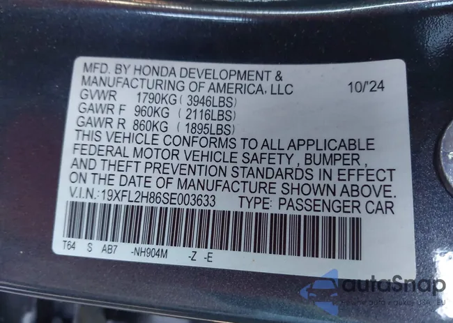 19XFL2H86SE003633: 44134656