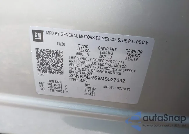 3GNKBERS9MS527092: 44134707