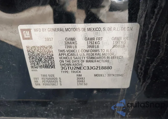 3GTU2NEC3JG218880: 44134751