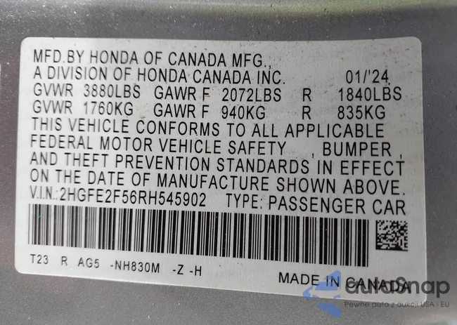 2HGFE2F56RH545902: 44134806