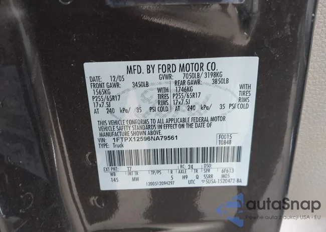 1FTPX12596NA79561: 44134932