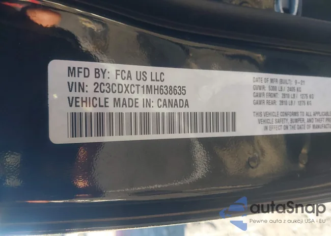 2C3CDXCT1MH638635: 44134935