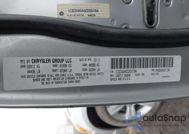 1C3CDWDA5CD531784: 44135003