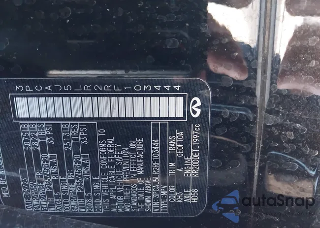 3PCAJ5LR2RF103444: 44135041