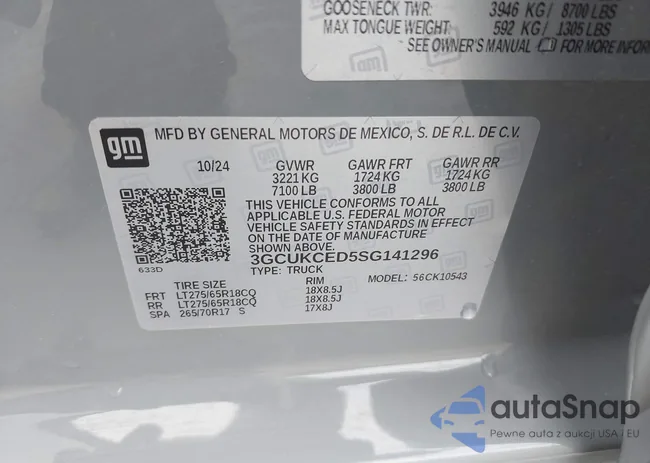 3GCUKCED5SG141296: 44134096