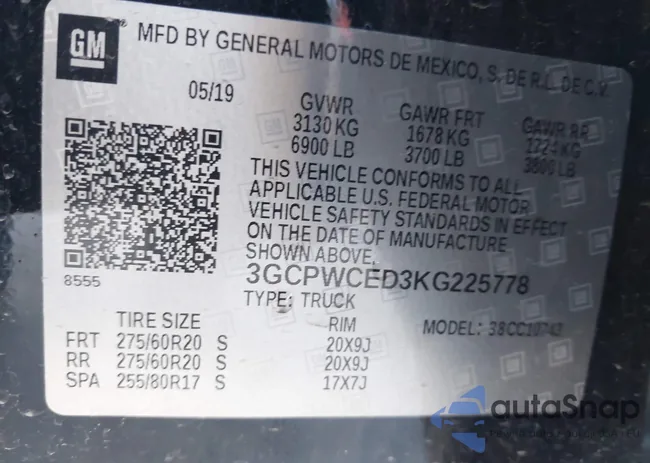 3GCPWCED3KG225778: 44134132