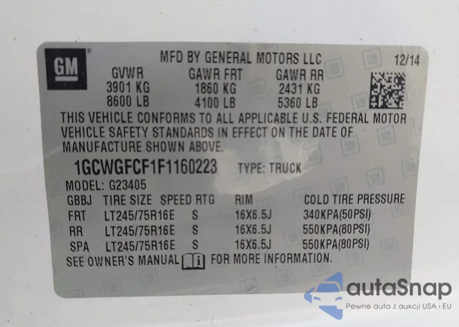 1GCWGFCF1F1160223: 44134190