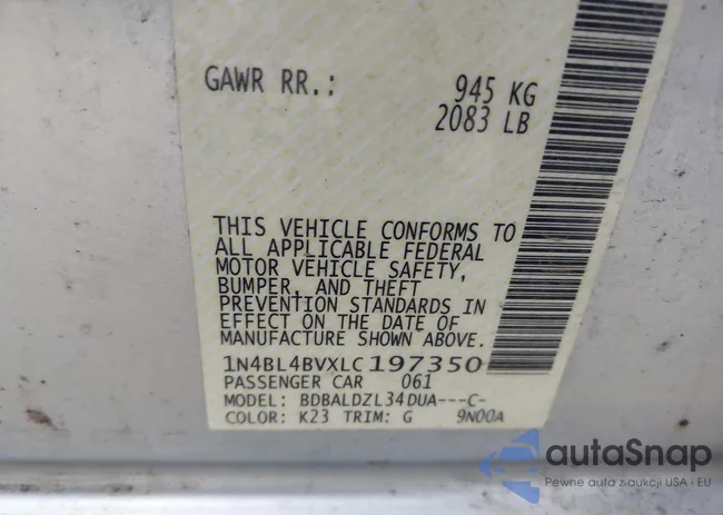 1N4BL4BVXLC197350: 44134283